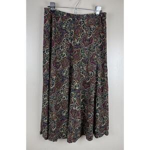 Liz Baker Essentials Women’s 90s Vintage Paisley Maxi Skirt Rayon, Size M